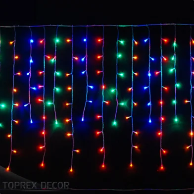 Toprex Decor Waterproof Tree Ornaments LED fairy String icicle outdoor red Christmas lights for Holiday decoration