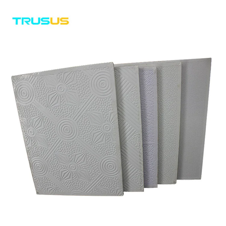 PVC Gypsum Plaster Board 600*600mm  Wall Panel Is For Artistic Ceilings Moisture-proof And Heat-insulated