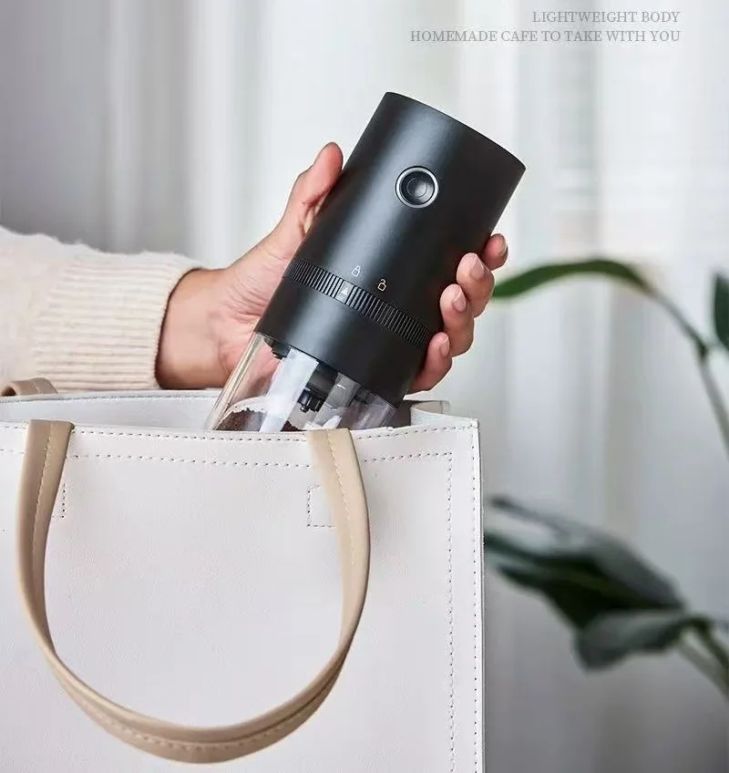 Portable Coffee Grinder - Electric Burr Coffee Grinder for Traveling, Camping, Office - Rechargeable and Cordless Coffee Grinder