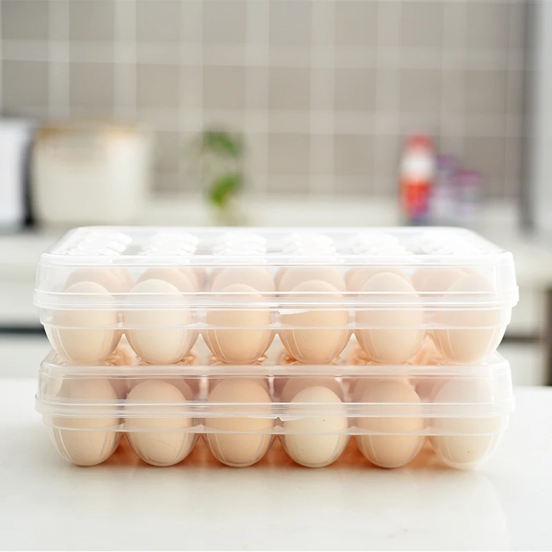 
New Design kitchen 24 Grid Plastic Transparent Vertical Egg Box Egg Storage Box 