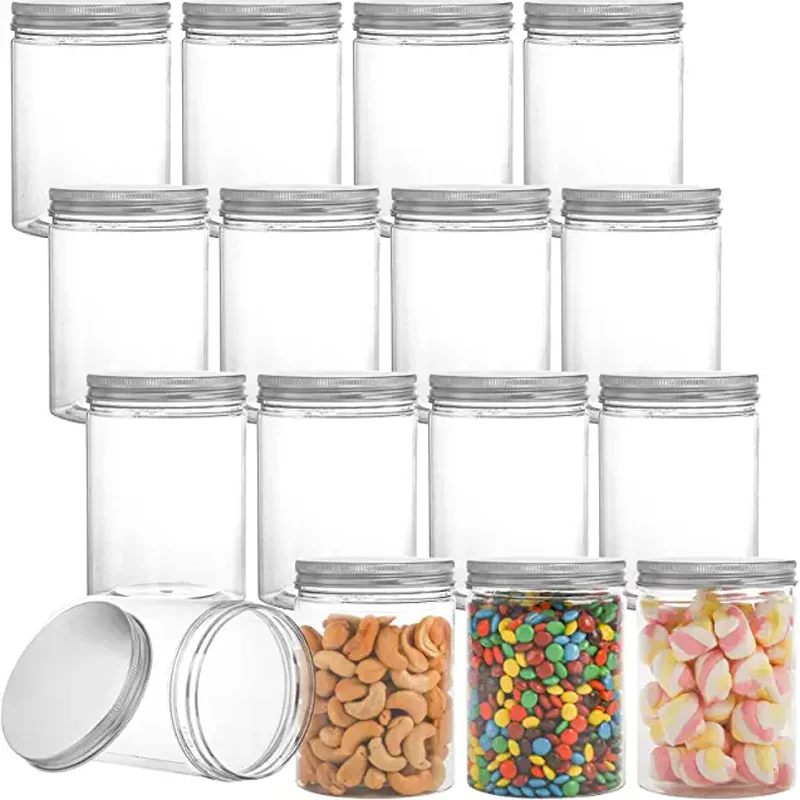 50g 50ml 100ml 120ml 150 ml 200ml 350ml 4 oz 8oz 16oz round food grade plastic jars with flip top lids