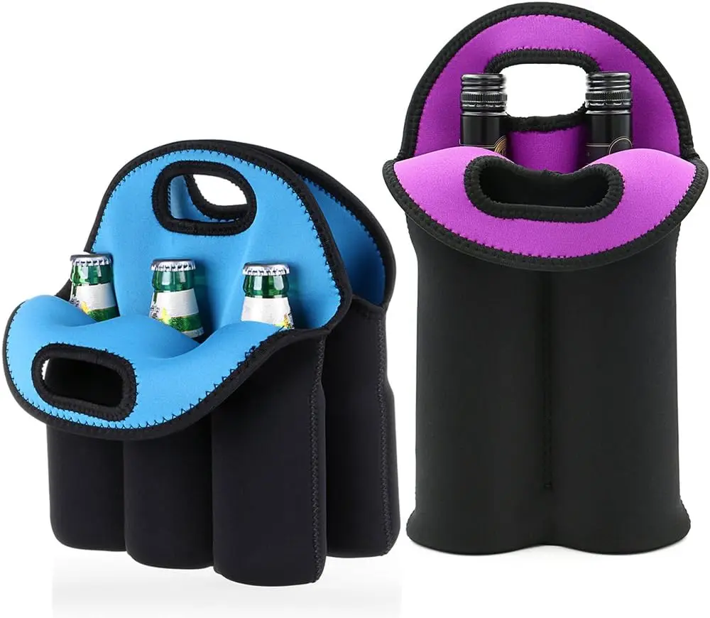 Neoprene 6 Pack Beer Bottle Carrier Drinks Can Bottle Carrier Beverage Cans Cooler Bag Holder