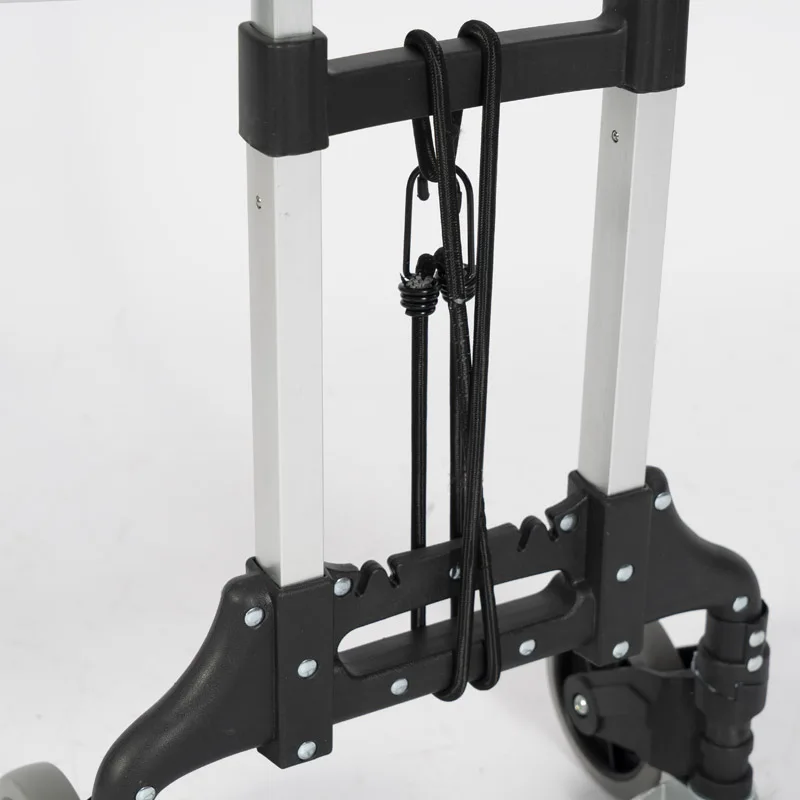 Manufacturer 6 Wheel Climbing Stairs Metal Portable Luggage Aluminum Folding Shopping Trolley