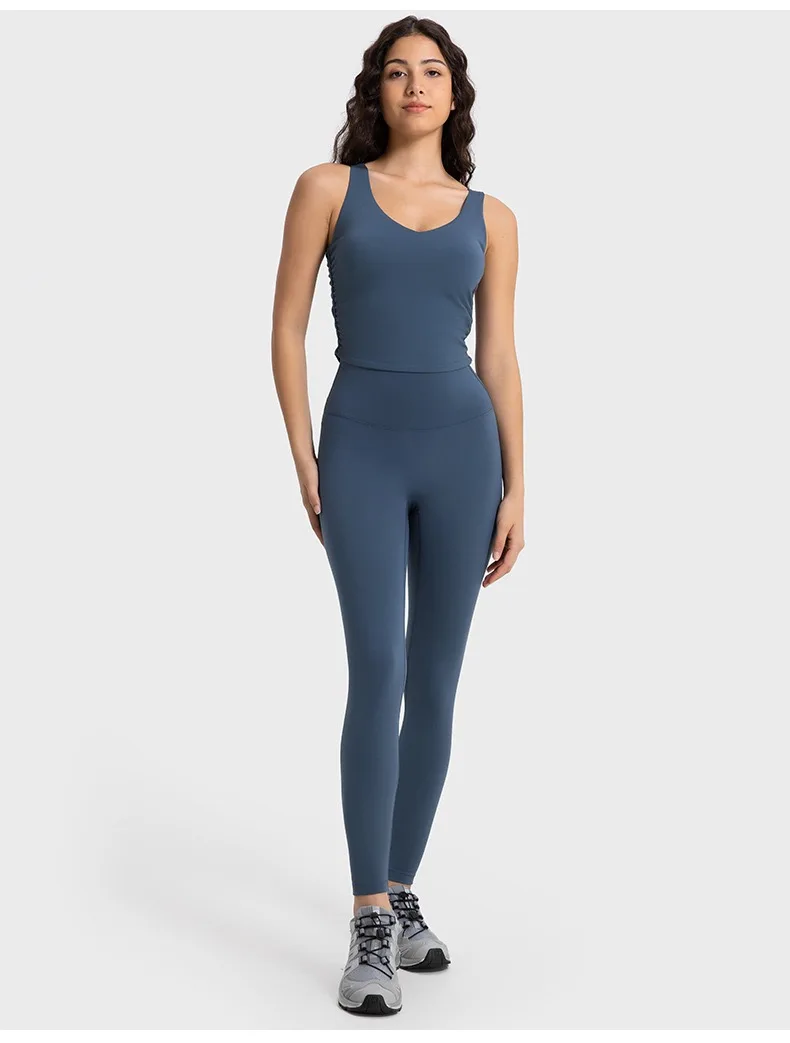 Yoga Wear Vest Set Over Running Sports Bra Set High Waist Gym Wear Quick-drying Nude Suit