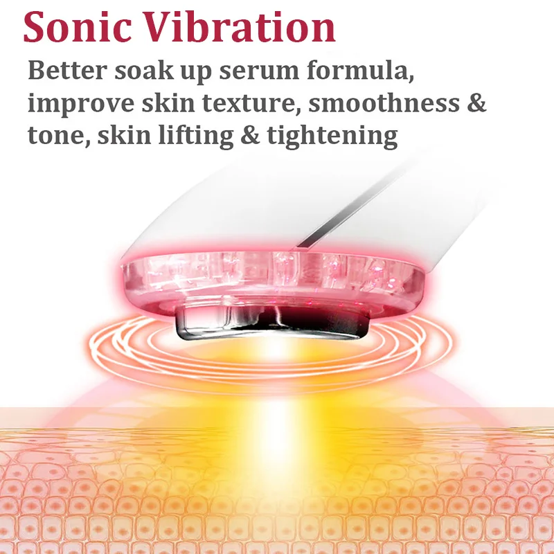 Home Use Wireless Photon Skin Multifunctional Massager Skin Tightening Ems RF Anti Aging red led light therapy facial device