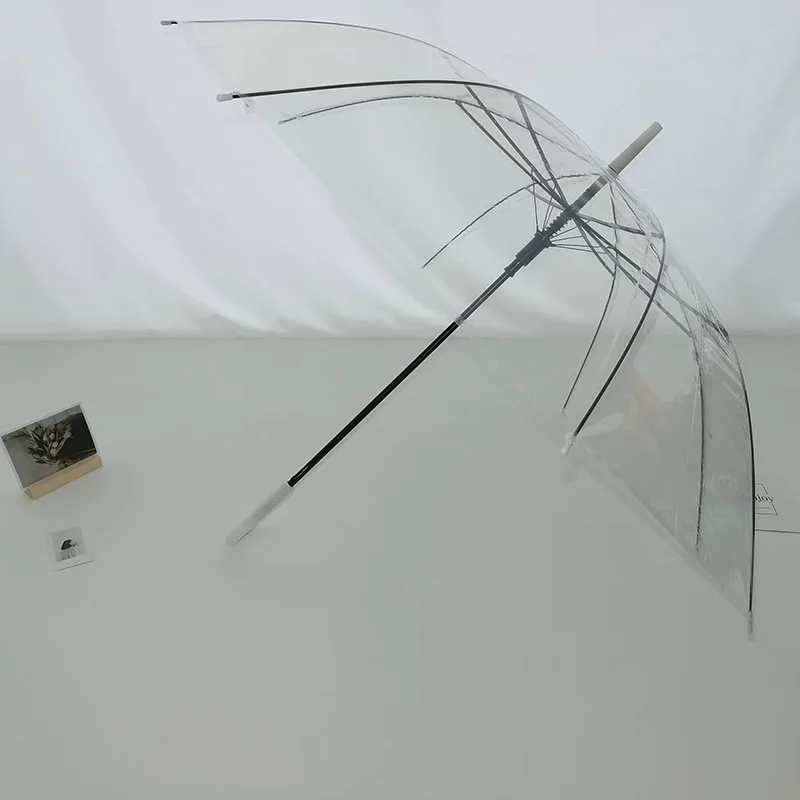 Factory Supply Wholesale Custom Logo Clear Transparent Umbrella Automatic Open POE Rain Umbrella