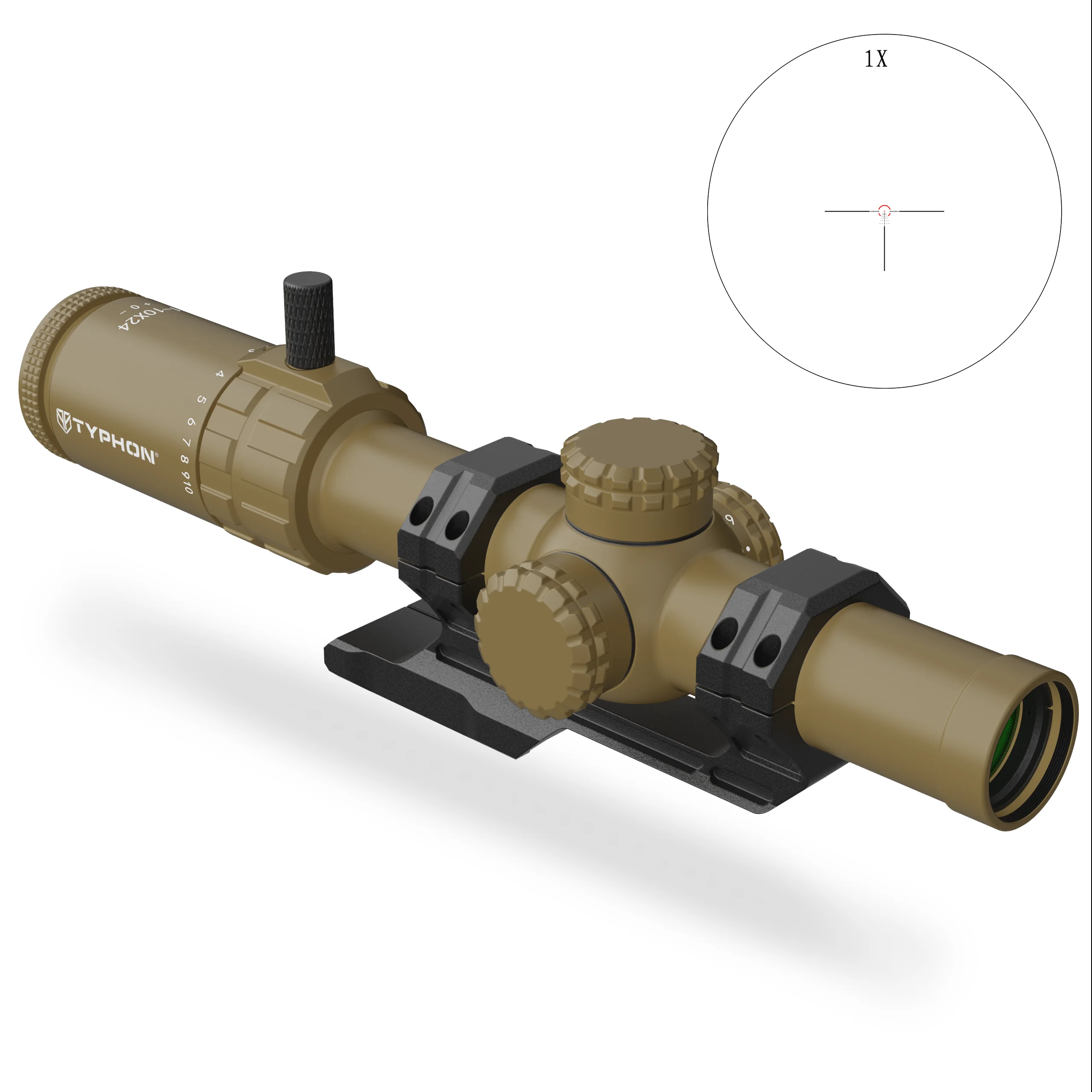 TYPHON 1-10x24IR FFP LPVO первая фокальная плоскость Красная Зеленая осветительная сетка 30 мм трубчатый оптический прицел широкоугольный охотничий