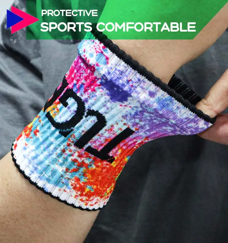 custom sports basketball tennis wristband breathable carpal tunnel wrist braces sweat bands