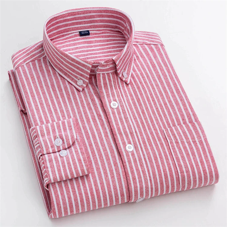 hot selling new design shirt cotton casual anti-wrinkle oxford striped men trendy cotton shirts for work
