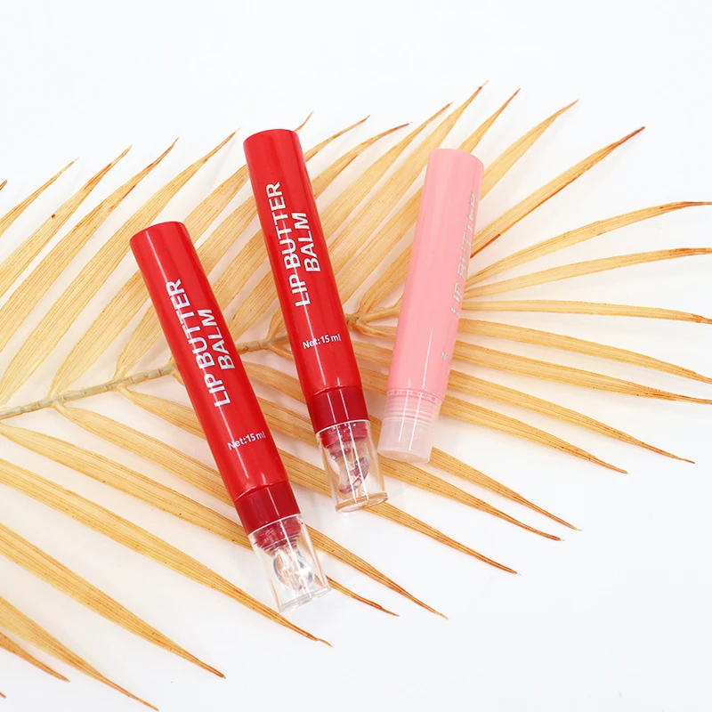 Custom Makeup Lip Gloss Balm Soft Tubes Plastic Lipbalm Packaging Portable Empty Lip Butter Balm Squeeze Tube With Applicator
