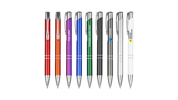 High Quality Multi-color Aluminum Advertising Business Pen Metal Ball Pen with logo Printing High Quality