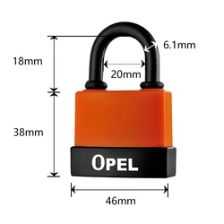 OPEL Brand New Custom Size Pvc Lock Safe Marine Use Locks door keys padlock with high quality