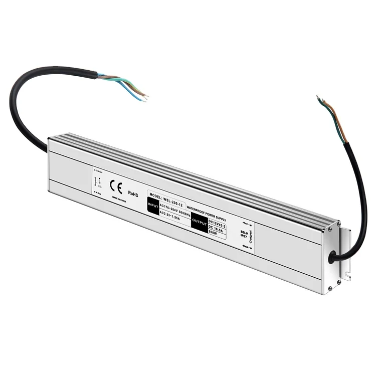 200W 8.33A Waterproof LED Driver Module Strip 24VDC Ultra Thin  IP67 LED Power Supply