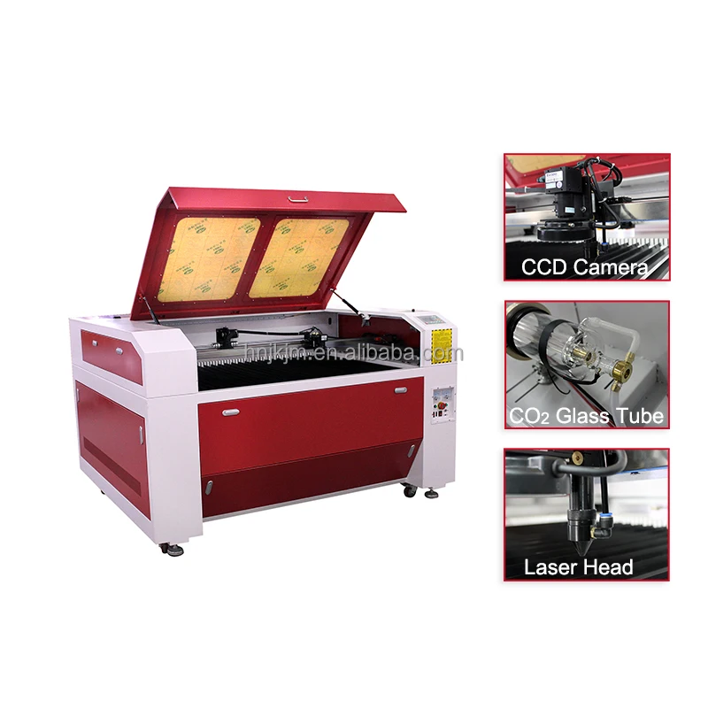 80w promotional easy operation wood acrylic PVC MDF board leather felt fabric CCD Camera Co2  laser cutting engraving machine