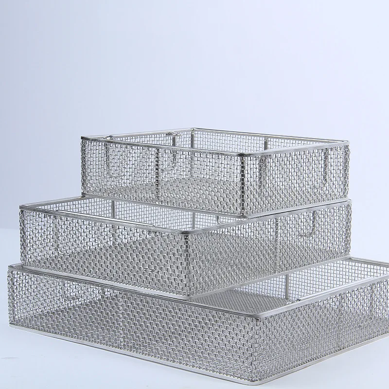surgery instrument basket welded wire mesh customized size with lik an lock metal basket