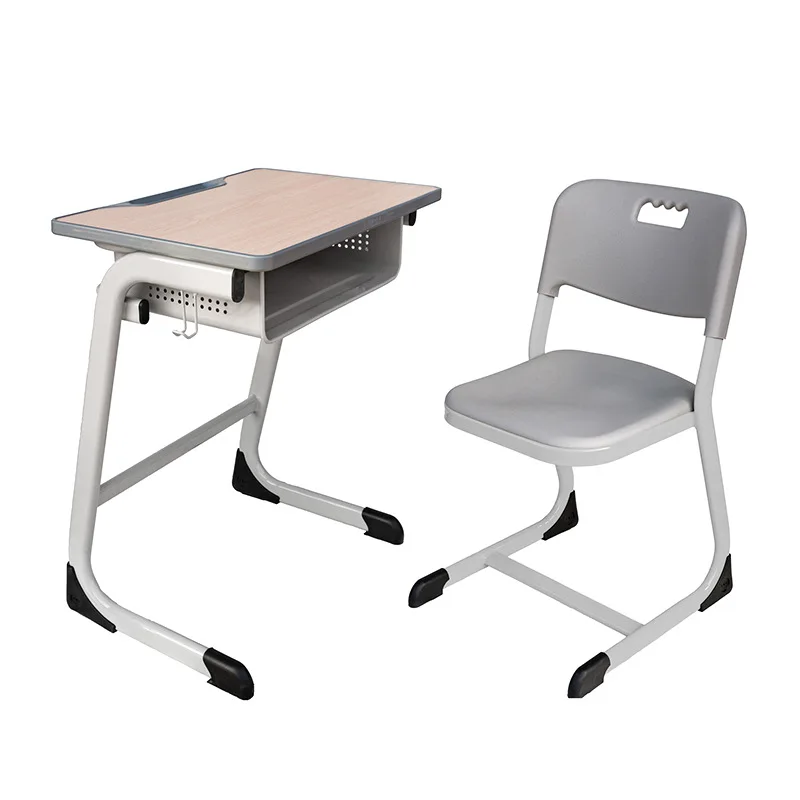 Wooden College Table and Chair Student Modern Classroom Furniture Set Environmental School Library Furniture