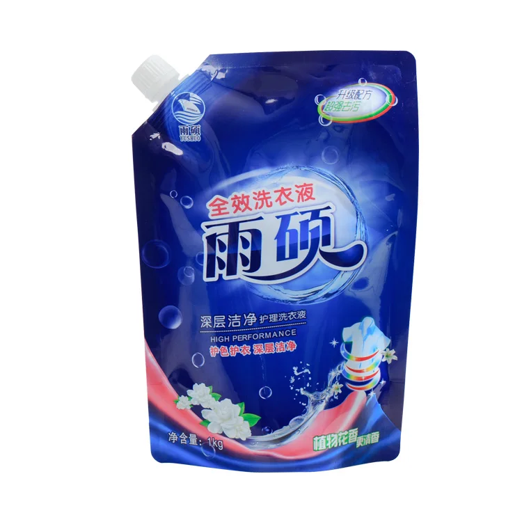 Travel Liquid Soap Refillable Pouch Barrier Hand Detergent Shampoo Water Packaging Bag Plastic Spout Wholesale Custom 34oz White