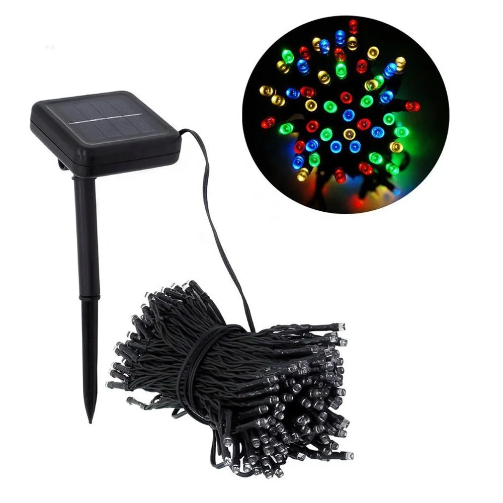 Christmas Festival Colorful Xmas Fairy Powered 12m 2v 200ma Different Color Party Outdoor Solar Led String Light