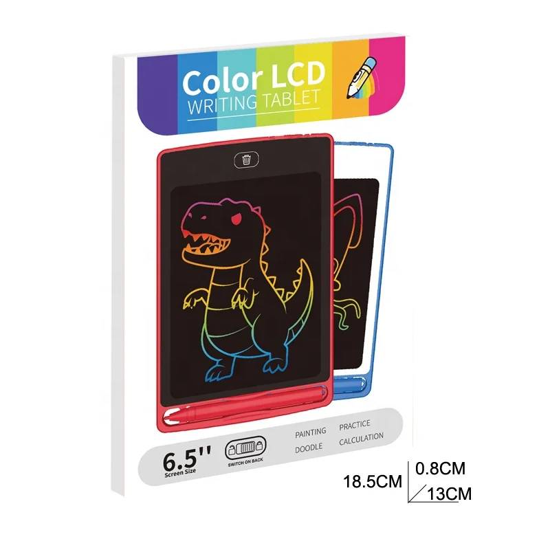 6.5 Inch LCD Writing Tablet Drawing Board Learning Toy Erasable Doodle Writing Tablet Toys Electronic Color Screen Toy For Kids