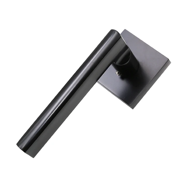 All Brass Door Handle Interior Lever Split Door Handle Black Locking Handle Clamping Lever With Rosette Lock Set