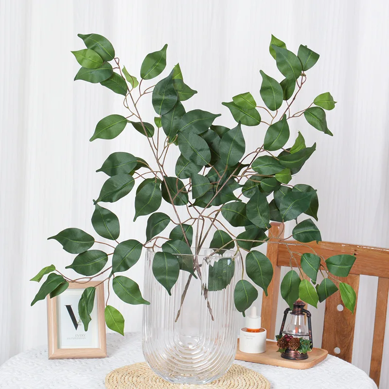 EG-S164 Faux Plastic Green Banyan Autumn Silk Flower Banyan Tree Artificial Banyan Plant Indoor Decoration Without Pot