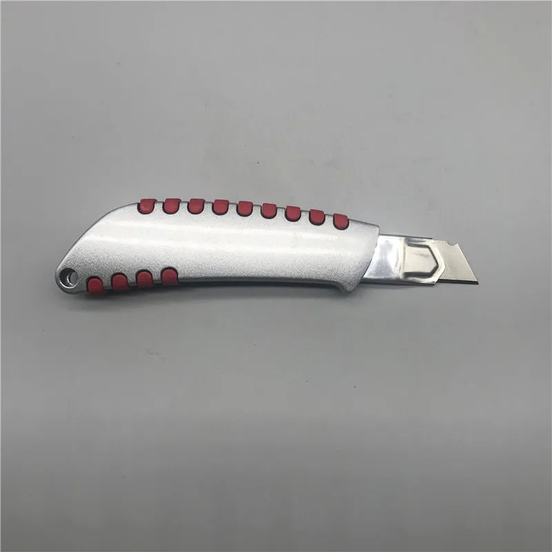 Aluminium rubber handle sliding blade snap off safe cutter slide utility knife