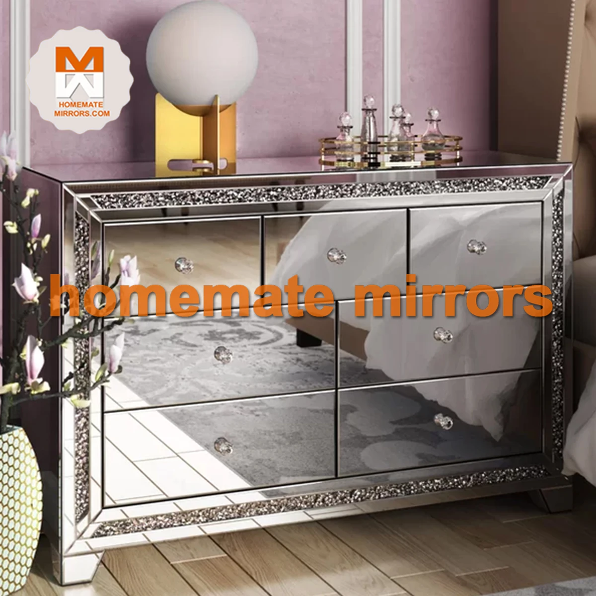 Лидер продаж Прямая продажа с завода комод зеркалом из дробленых