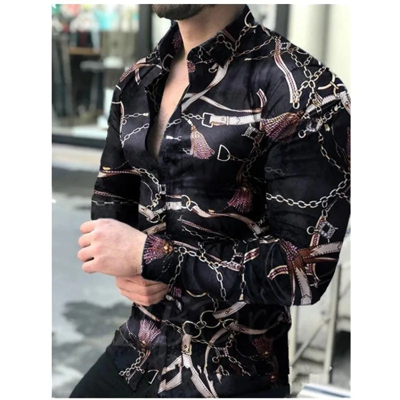 Custom wholesale Lapel single breasted Hawaii long sleeve plus size beach shirt top man flower shirt 3d print t shirt