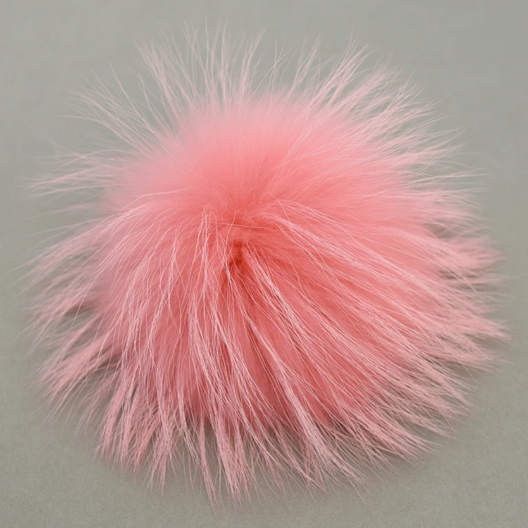 13CM KAZUFUR Factory Price Real Fur Balls For Hats Raccoon Fur Balls