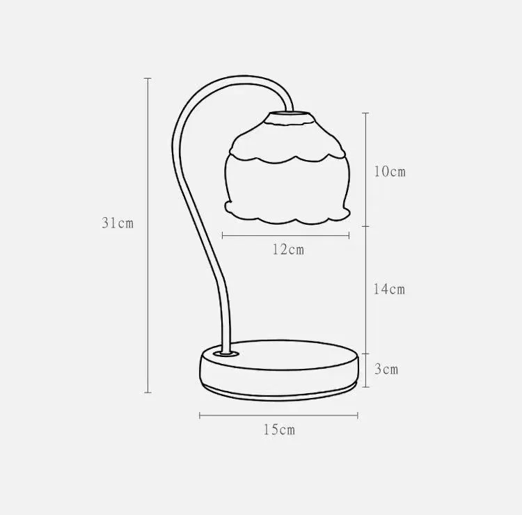 Marble melting candle lamp gift table lamp smokeless tempering American vintage small night light aromatherapy melting wax lamp