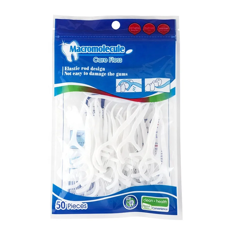 Wholesale cheap price 50 PCs dental floss picks dental floss stick