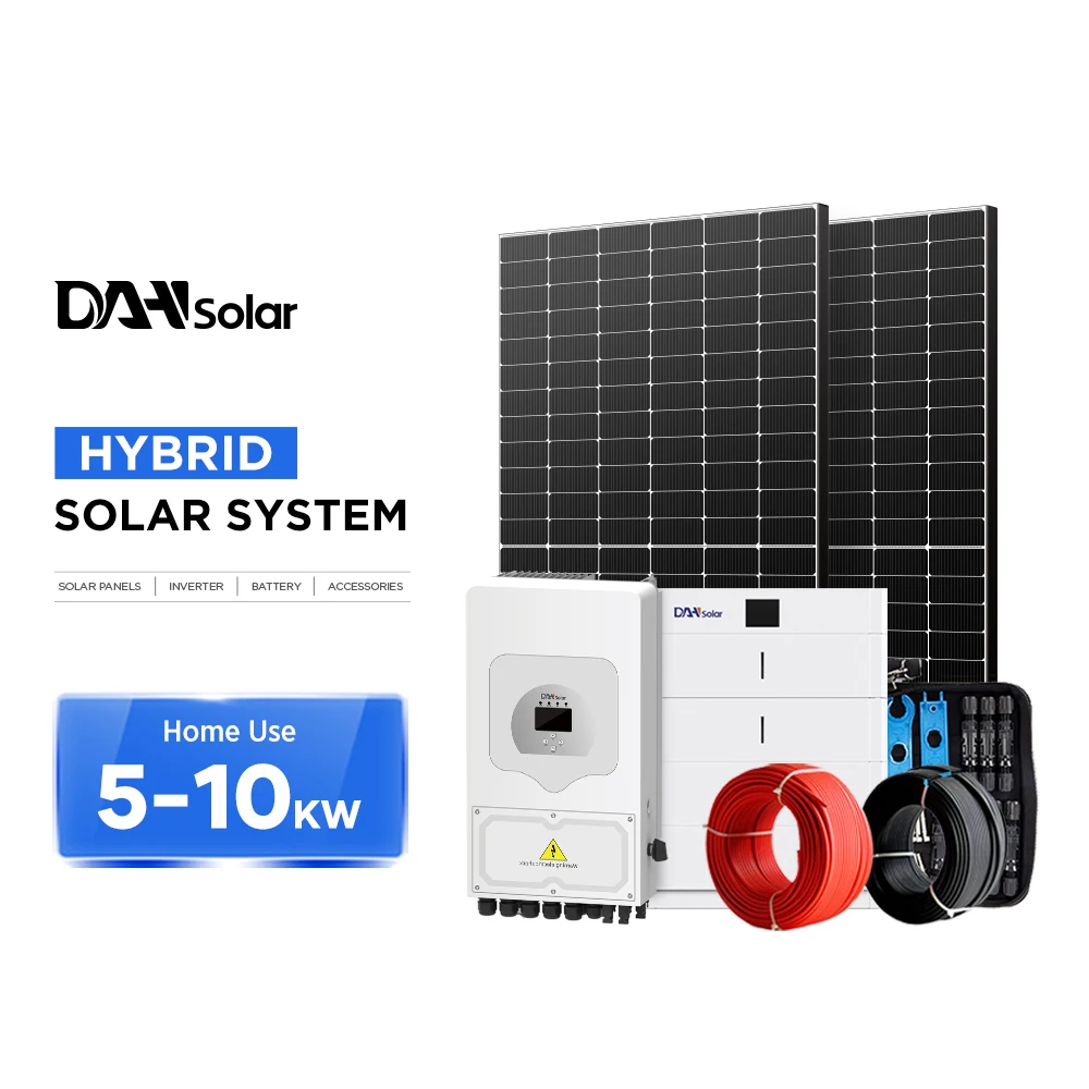 DAH солнечные панели и электростанции 5 кВт 10 Гибридный Sistema De Energia Solar 3 4