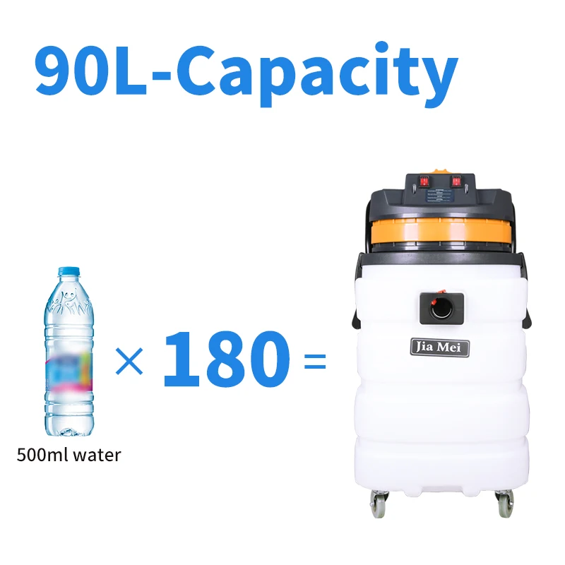 Yellow 90L Vacuum Cleaner Powerful High Power Factory Workshop Dust Decoration Commercial Water Suction Machine Equipment