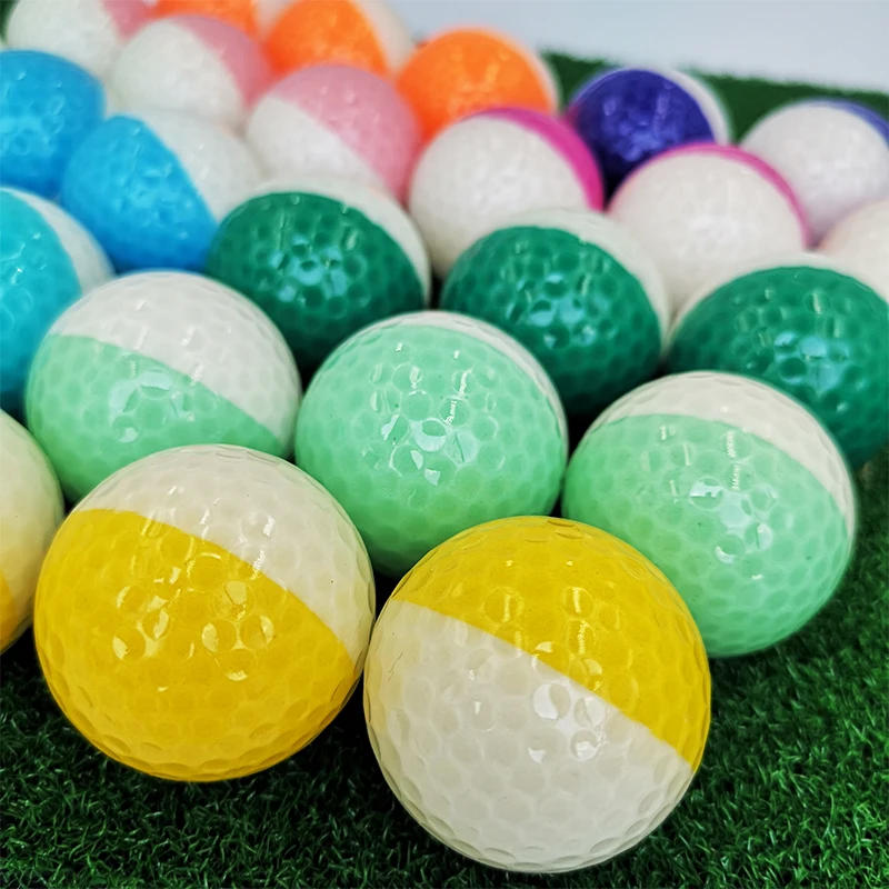 New golf color long distance game two layer ball indoor and outdoor practice course game putt-putt ball