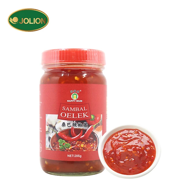 JOLION 285g Glass Bottle Bulk Wholesale Reasonable Factory Price Spicy Red Pepper Sambal Oelek chili paste sauce
