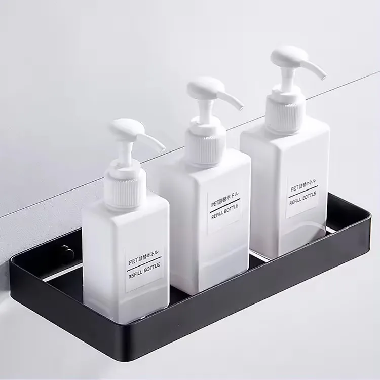 High Quality Stainless Steel 304 Shower Shelf Black Wall Mount Bathroom Wall Shelves Storage Organizer Shelf