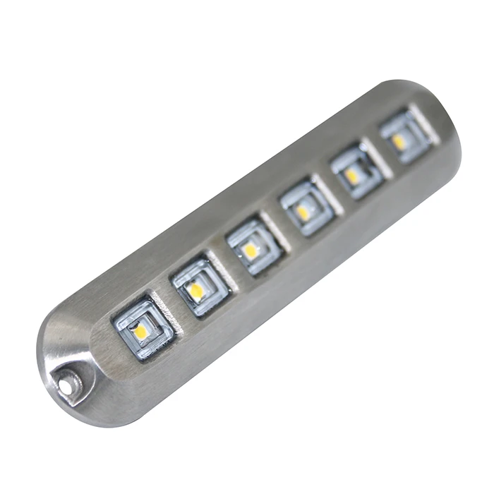 
316L Stainless Steel IP68 6W Step Stair Pathway Submarine Boat Dock Marine LED Underwater Light Bar 