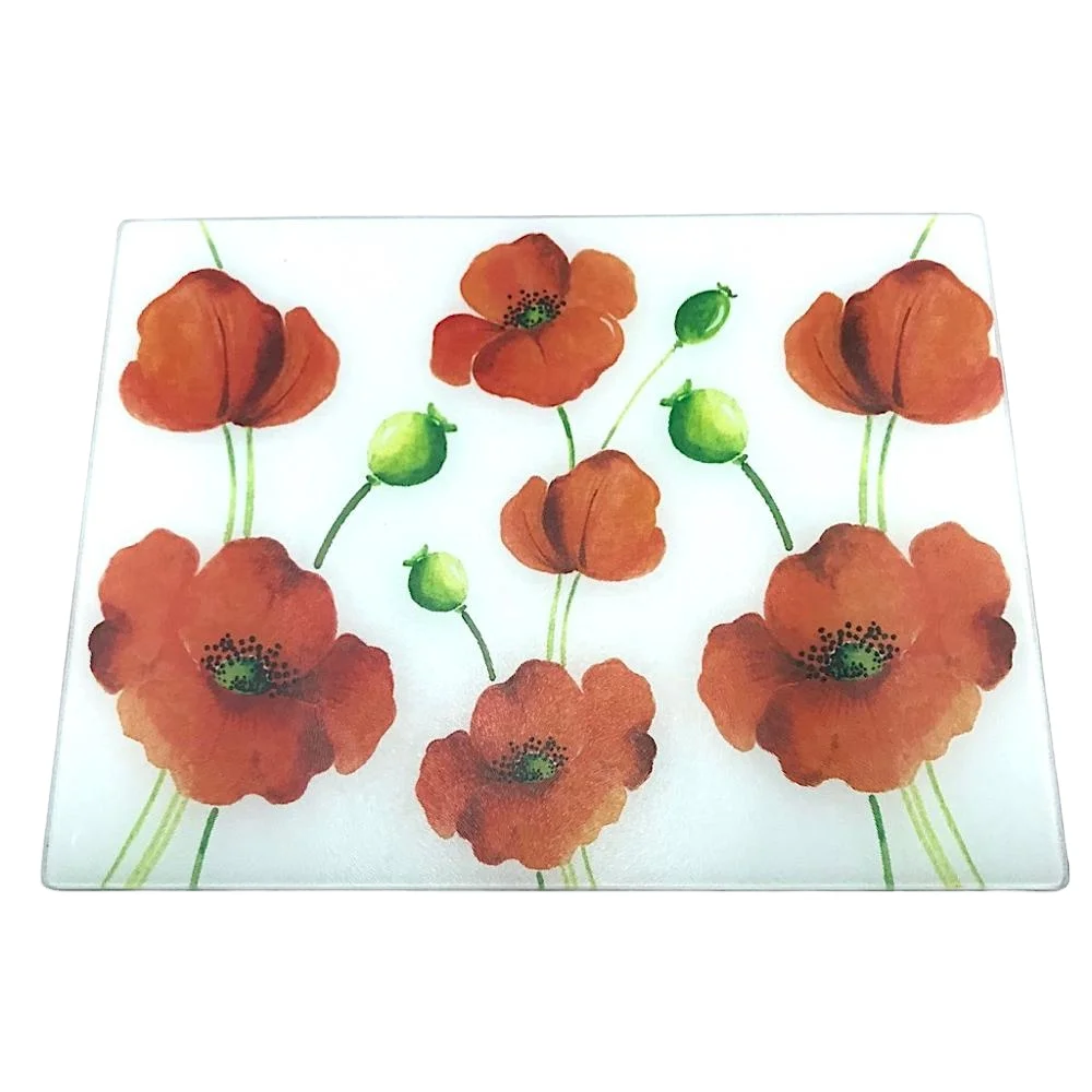 Personalized Decorative Square Tempered Glass Cutting Board Sublimation Coated for Chopping Blocks