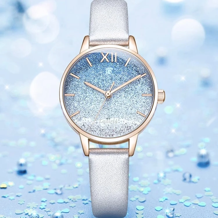 Water Diamond Minority light luxury Wrist Watch Wholesale Custom OEM  Waterproof Quartz Starry Sky Watch