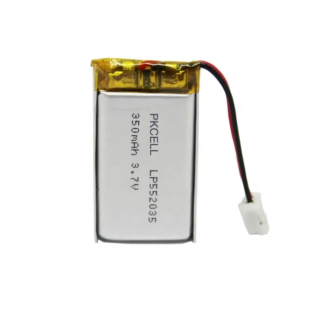 UN38.3 certificate lp552035 3.7v 350mah li-ion polymer for integrated circuit plate/PCB