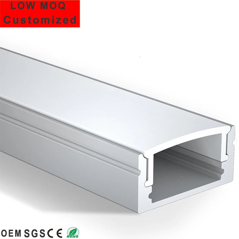 2 м светодиодный алюминиевый профиль прозрачное ПК покрытие со светодиодной Опаловый рассеиватель алюминиевое светодиодное освещение профиль для светодиодных лент