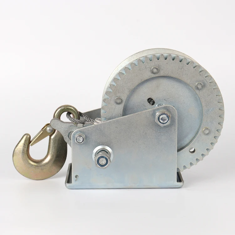 TIEKE Factory Price Small Mini Manual Hand Winch Anchor Winch With Webbing Rope Capstan Windlass Towing Boat