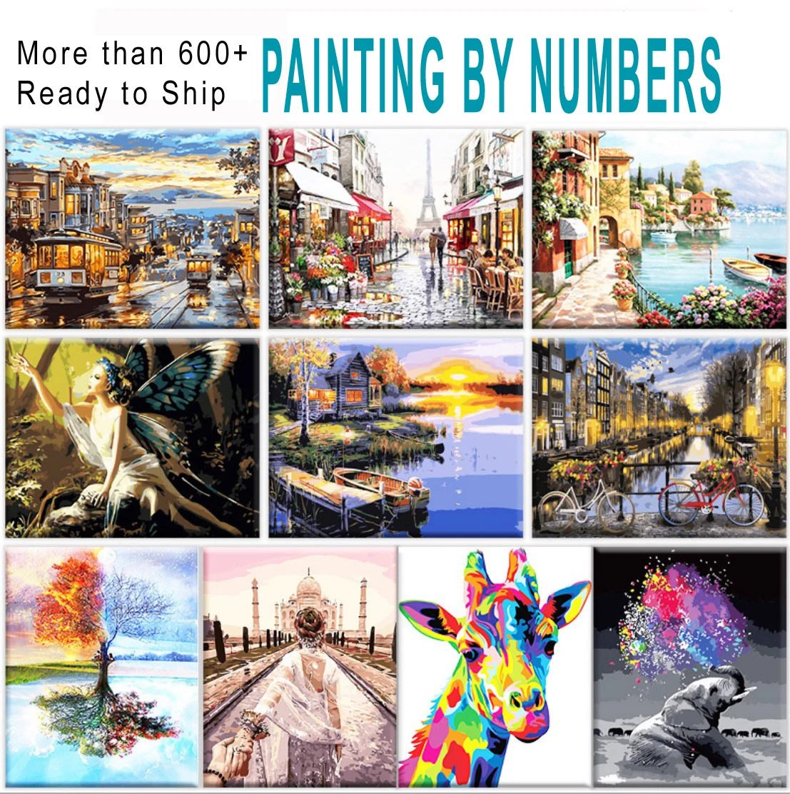 40x50cm Rolled Canvas Oil Paint by numbers DIY Painting By Numbers Craft Kits for Kids & Adults