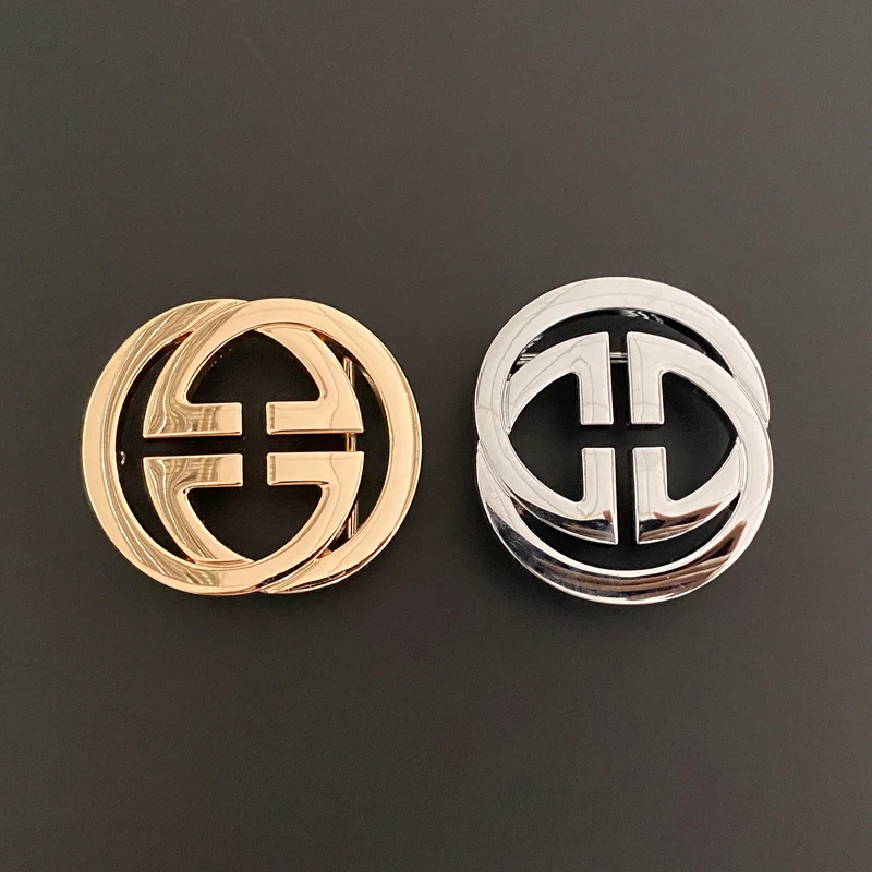 WT металлическая мужская двусторонняя модная пряжка для ремня с логотипом под заказ, золотой свободный размер