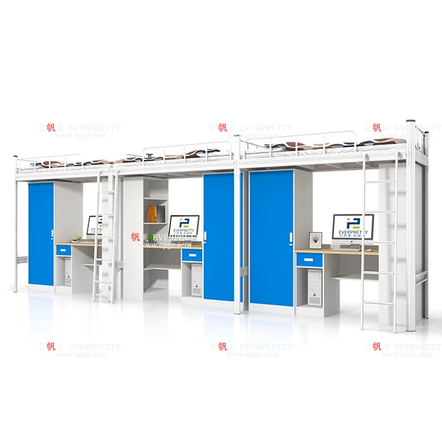 Strong Simple Design School Dormitory Furniture Three Personal Bunk bed for Adult