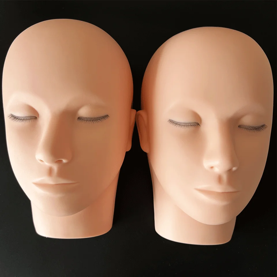 Wholesale Eyelash Extension Kits Eyelash Extension Silicone Mannequin Model Head with 3 Layers Lash Training Practice Mannequin