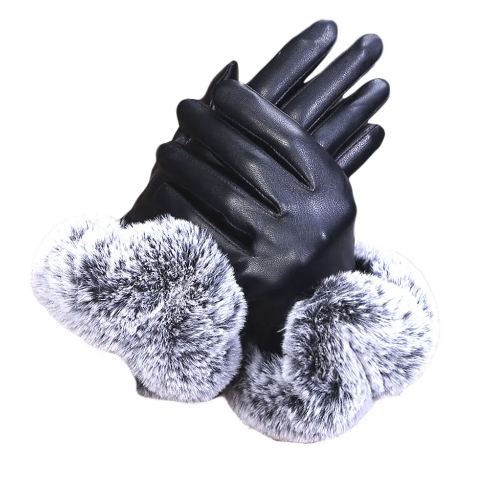 QY autumn and winter warm gloves new arrival ladies leather