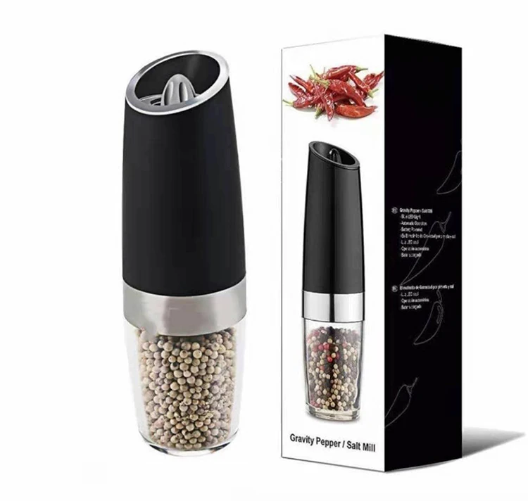 Electric Salt and Pepper Grinder Adjustable Coarseness One-Hand Operation for Kitchen Automatic Salt Pepper Mill Grinder