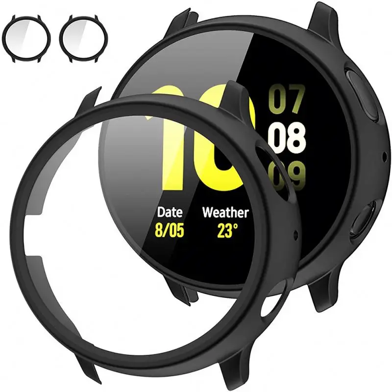 Полный чехол для Samsung galaxy watch active 2 44 мм 40 с защитным покрытием из закаленного стекла