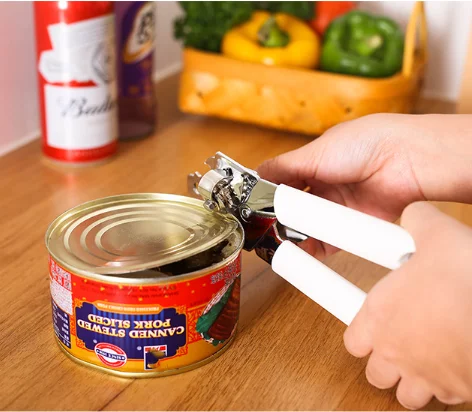 White Classic Multifunction Simple Creative Can Opener Beer Bottle Opener Can Hang Kitchen Tools